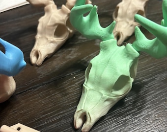 3D Printed Deer Skull Wall Mount, Cottagecore Cabin Decor