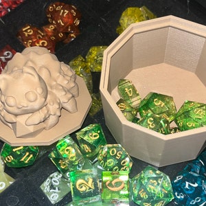 Caja de dados de Spider Kitty impresa en 3D, regalo de mazmorras y dragones, dados poliédricos de Dungeon Master