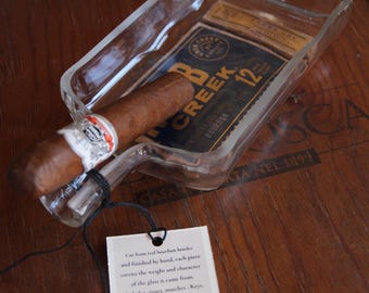 Bourbon Bottle Glass Rest/Cigar Ashtray/Whiskey Lover Gift/Hnad Cut Bottle/Bar Decor/The Rest by Stave House
