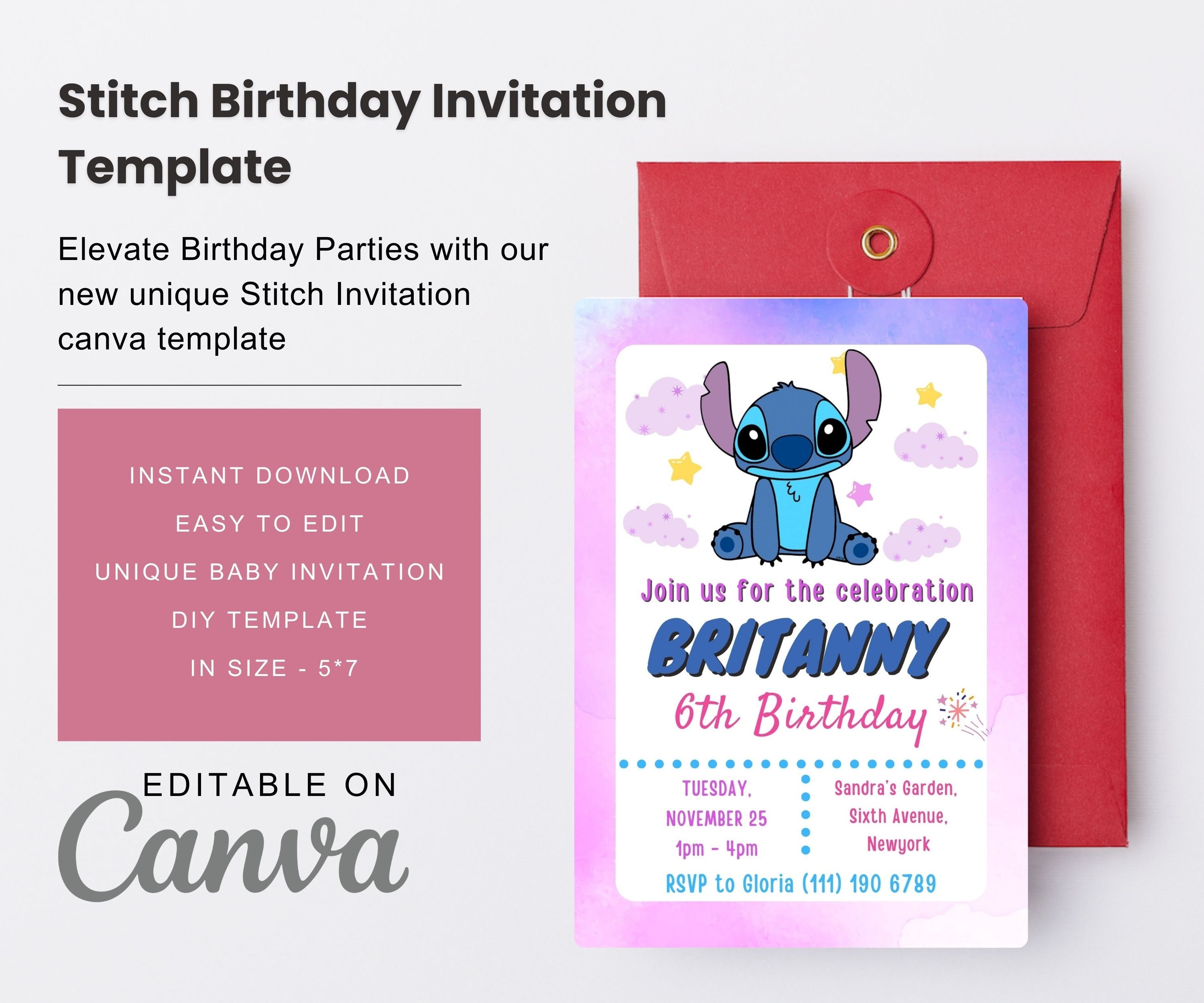 Editable Stitch Birthday Invitation - Il Fullxfull.5464005345 2ten