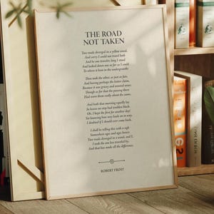 La strada non presa, stampa di poesia di Robert Frost, scelta e conseguenza - Stampa spedita, cornice, tela o file digitale