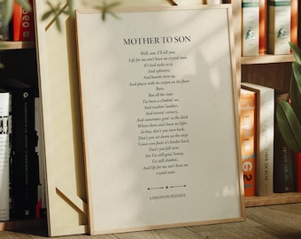 Mother to Son, Langston Hughes Poetry Art - Print, Frame, Canvas or Digital File