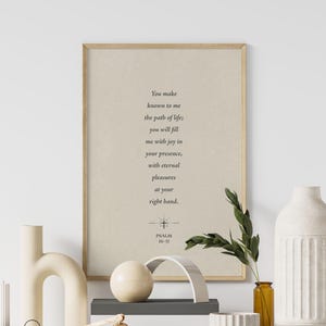 Psalm 16:11 Scripture, Christian Wall Art, Bible Verse - Print, Frame, Canvas or File