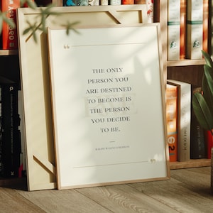 Ralph Waldo Emerson Self Growth Quote, Motivational Wall Art - Print, Frame, Canvas or File