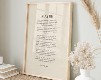 Maybe Wedding Poem Art - Print, Frame, Canvas or Digital File