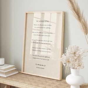 Scaffolding Poem by Seamus Heaney - Shipped Print, Frame, Canvas or Digital File