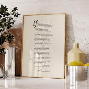 Wenn, Rudyard Kipling, Inspirational Poesie - Druck, Rahmen, Leinwand oder Datei