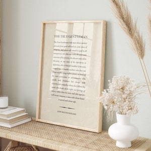 The True Gentleman, poesia di John Walter Wayland, ispirazione maschile - Stampa spedita, cornice, tela o file digitale