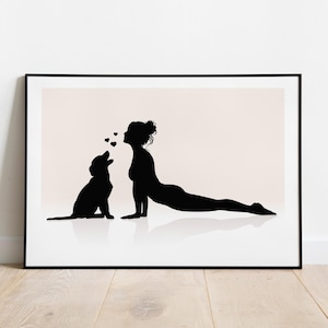 Aufwärts gerichteter Hund Print, Yoga Wandkunst - Druck, Rahmen, Leinwand oder Datei