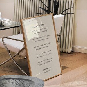 Scaffolding Poem by Seamus Heaney - Shipped Print, Frame, Canvas or Digital File