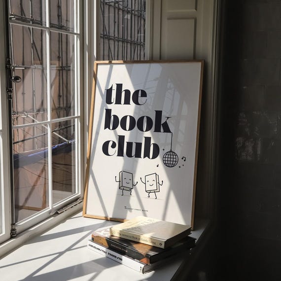 Book Club, Reading Room Wall Art - Print, Frame, Canvas or File - Etsy