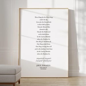 Un anello per domarli tutti, citazione del libro di JRR Tolkien - Stampa, cornice, tela o file
