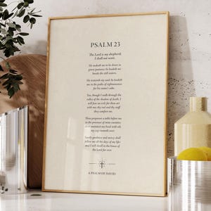 Psalm 23 Print, The Lord Is My Shepherd, Christian Scripture Wall Art, Bible Verse Print - Shipped Print, Frame, Canvas or Digital File