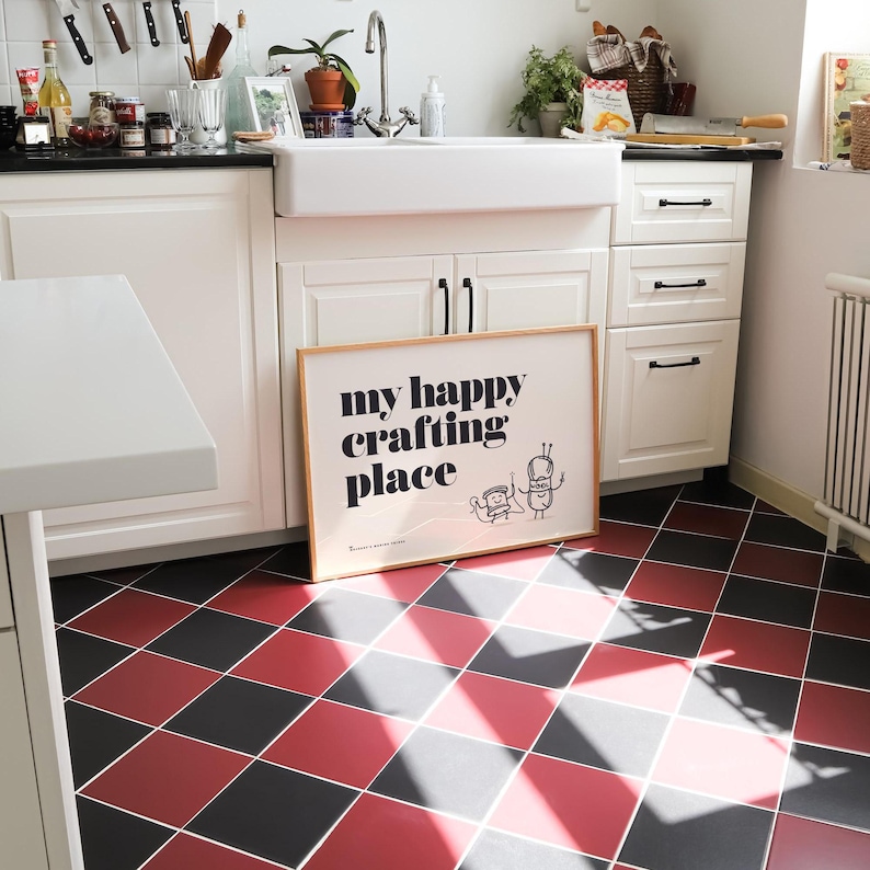 My Happy Crafting Place, Crafters Wall Art, Makers Sewing Room, Making Room Decor - Shipped Print, Frame, Canvas or Digital File