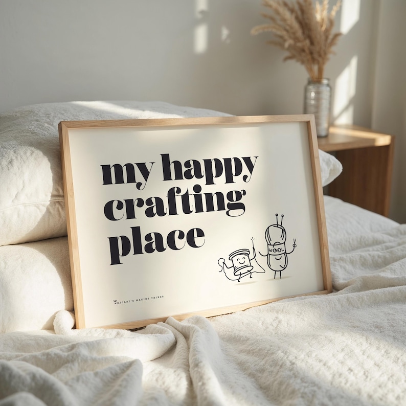 My Happy Crafting Place, Makers Sewing Room Art - Print, Frame, Canvas or File