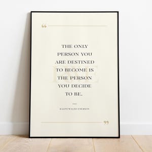 Ralph Waldo Emerson Self Growth Quote, Motivational Wall Art - Print, Frame, Canvas or File