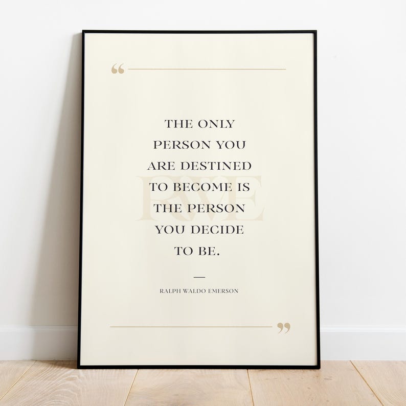 Ralph Waldo Emerson Self Growth Quote, Motivational Wall Art - Print, Frame, Canvas or File