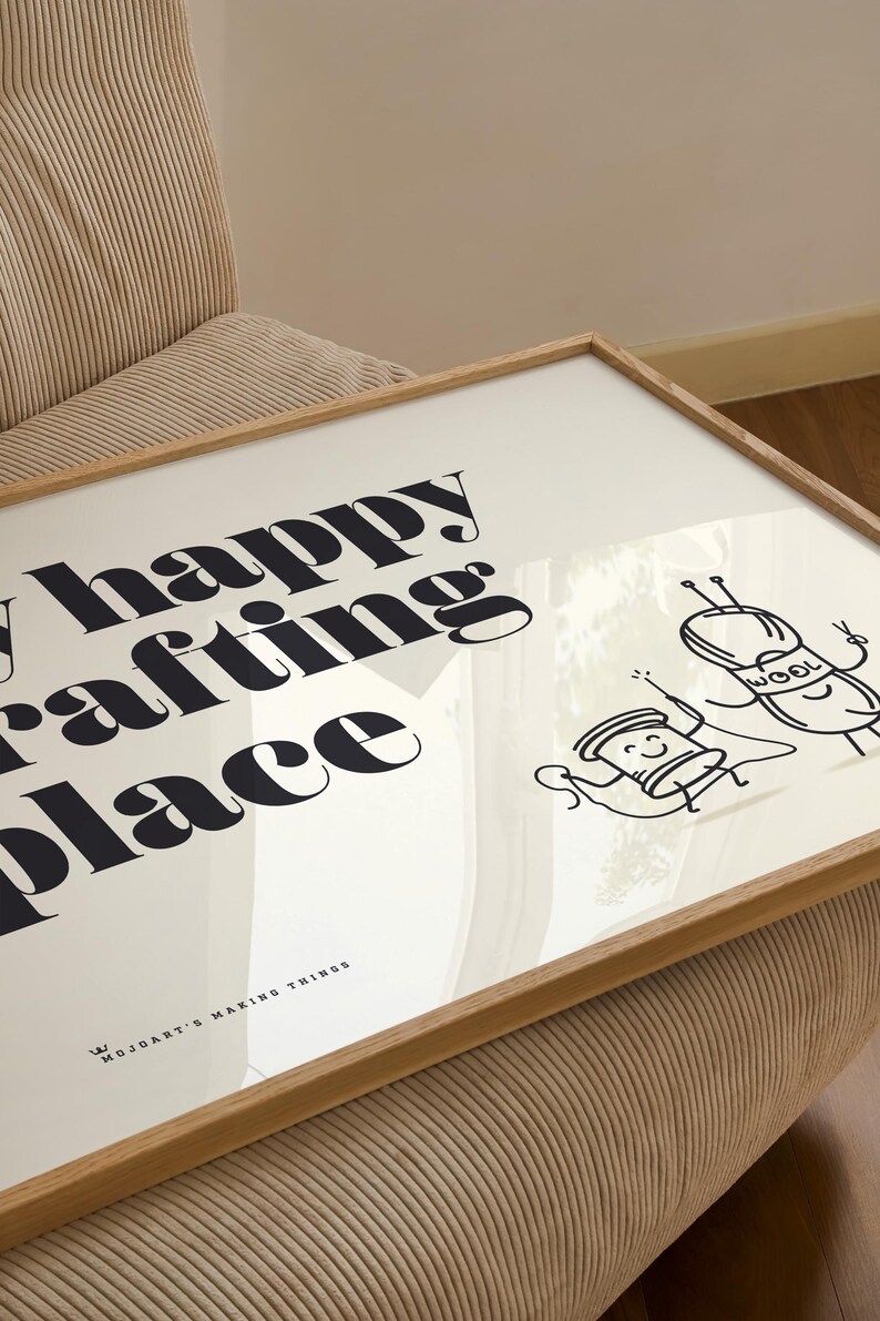 My Happy Crafting Place, Crafters Wall Art, Makers Sewing Room, Making Room Decor - Shipped Print, Frame, Canvas or Digital File