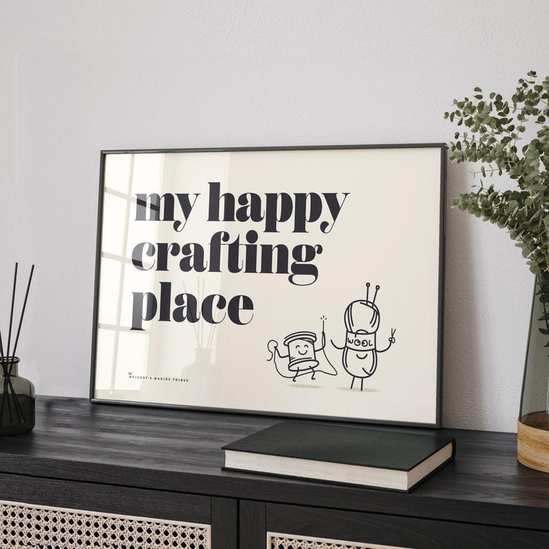 My Happy Crafting Place, Makers Sewing Room Art - Print, Frame, Canvas or File