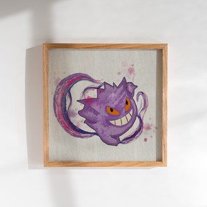 Mega Gengar Pokemon Watercolour A4 Print