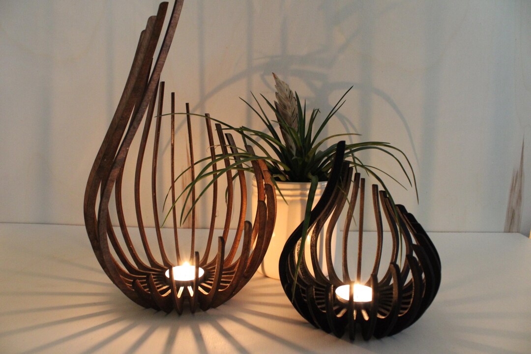 Rustic Wooden Candle Holder | Handcrafted Tealight Décor | Sustainable ...