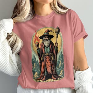 Wizard T-Shirt, Fantasy Art Tee, Magic User Shirt, Sorcerer Gift, Mage Apparel, Wizardry Design, Occult T Shirt, Retro Wizard Tee