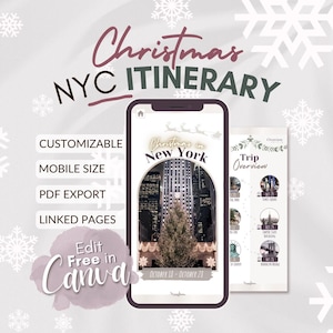 NYC Christmas Travel Itinerary Template | New York Itinerary | Travel Planner | Travel agent | Travel Schedule | Christmas Trip