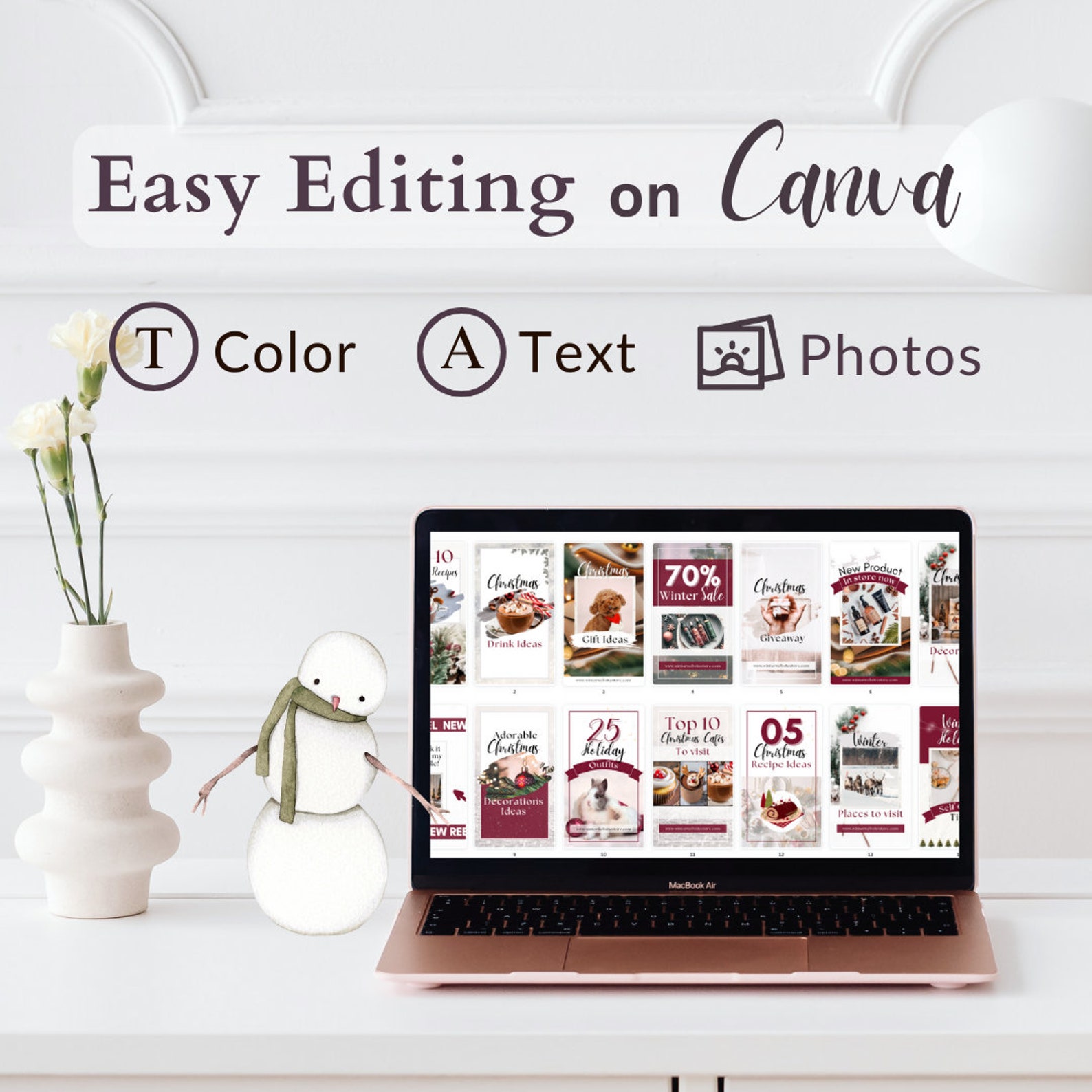 Christmas Instagram Story Templates Editable Canva Designs (digital