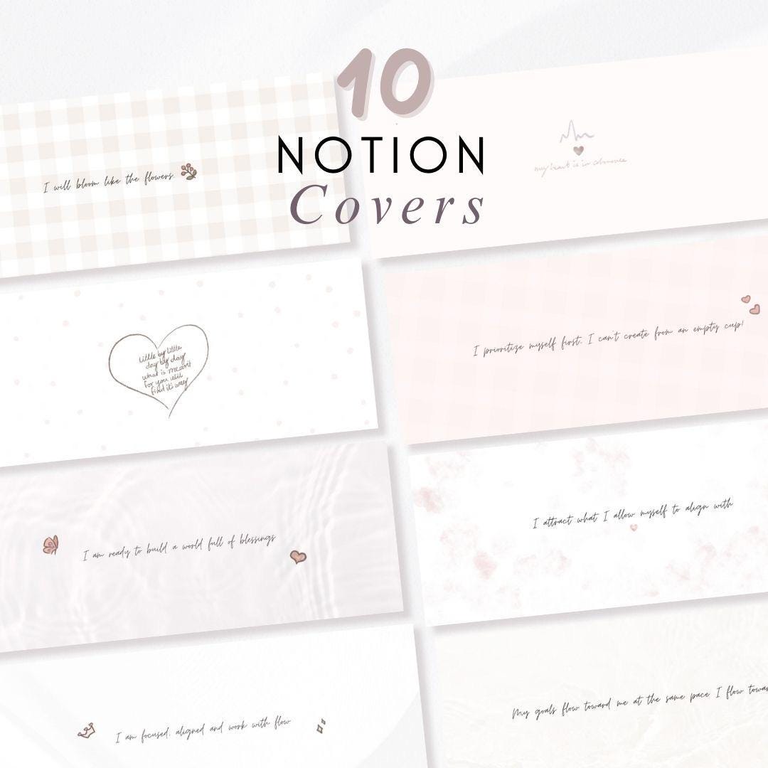 Notion Covers Set (cohesive & Inspirational): Instant Download - Etsy