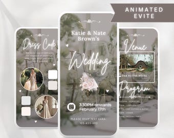Digital Wedding Invitation Evite: Instant Download (Animated)