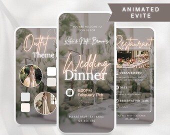 Animated Wedding Dinner Invite | Editable Invitation Template
