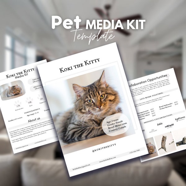 Pet Influencer Media Kit | Pets Canva Template | Pet Instagram Template | Media Press Kit | Pet Rate Sheet template | Pets Media Kit