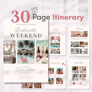 Classic Bachelorette Itinerary Template | Weekend Itinerary | Editable Canva template | Girls Trip Itinerary | Wedding Planner