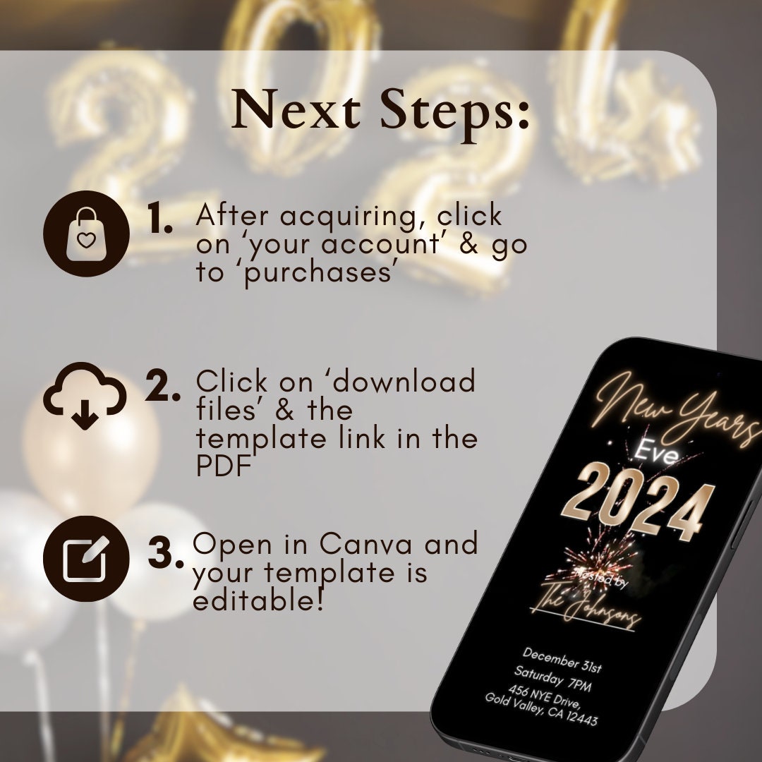 New Years Eve Party Invite Template NYE Video Invitation New Years New Years Eve Party Invite Template NYE Video Invitation New Years