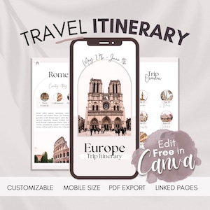 Modelo de Itinerário de Viagem | Itinerário de Viagem pela Europa | Planejador de Viagem | Agente de Viagem | Cronograma de Viagem | Itinerário Móvel | Guia de Viagem