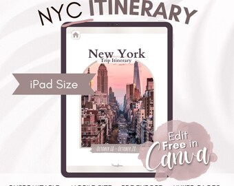 NYC iPad Travel Itinerary Template: Editable Digital Trip Planner (PDF Download)