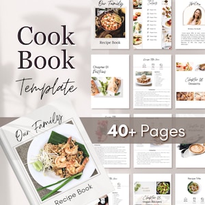 Cook Book Template | Classic Editable Recipe Book Template | Printable Recipe Book | Recipe Ebook Templates