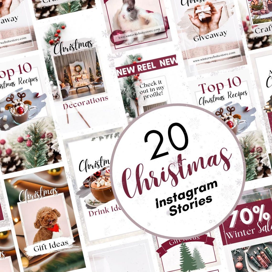 Christmas Instagram Story Templates Editable Canva Designs (digital