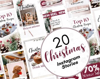 Christmas Instagram Story Templates: Editable Canva Designs (Digital Template)