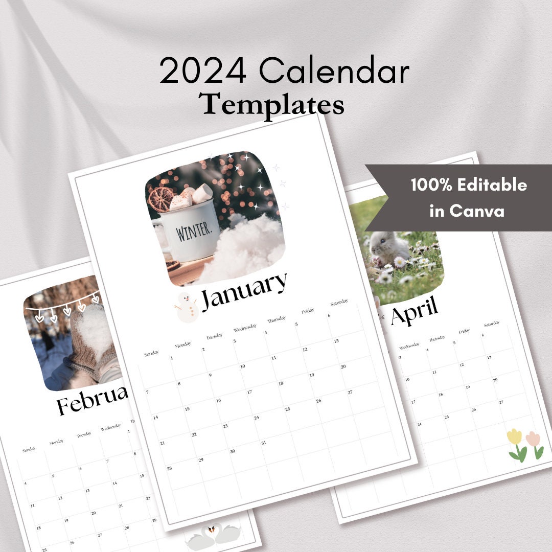 2025 Calendar Template Canva Calendar Template Instant Download