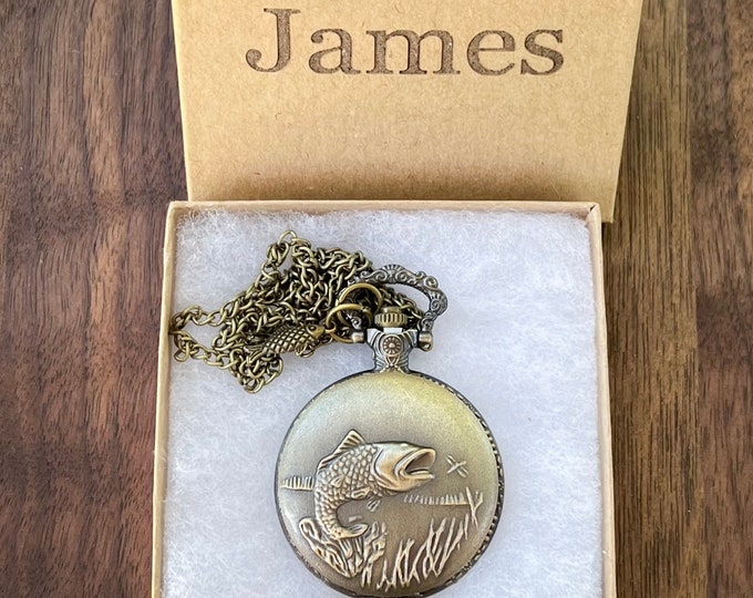 Personalized Fishing Watch - Fishing Supplies, Freshwater Fish And Name Tag Designs