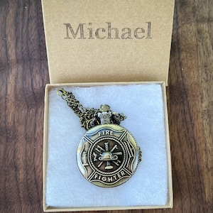 Vintage Fire Helicopter Quartz Watch: Personalized Name Gift Box - Fighter Necklace Gift for Men