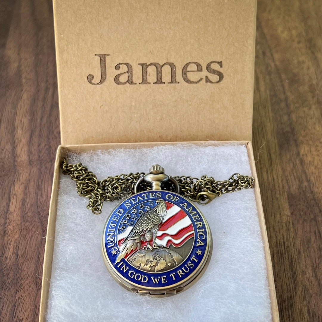 Custom Name Gift Box Vintage Bronze American Pendant Pocket Watch custom-name-gift-box-vintage-bronze-american-pendant-pocket-watch