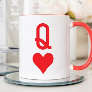 Kaartspeler cadeau Queen of Hearts mok schattige paren cadeau voor kaartspeler casino minnaar mok cadeau koningin van harten poker thema mok kaartspeler mok