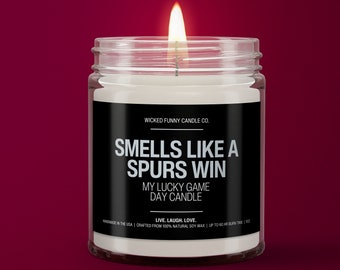 Smells Like a Spurs Win Candle | San Antonio Spurs Basketball Candle | Game Day Decor | Funny Spurs Gift For Him | Lucky Spurs Candle