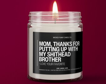 Funny Mothers Day Candle | Mothers Day Gift | Gifts For Mom | Best Mom Gift | Happy Mothers Day Gift From Child | Moms Birthday Gift For Her