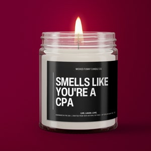 Smells Like You&#39;re A CPA Candle | CPA Exam Gift | Certified Public Accountant Candle Gift | Gift For Cpa Exam | Passed Cpa Gift for Friend