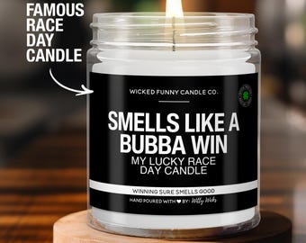 Smells Like a Bubba Wallace Win Candle | Bubba Wallace NASCAR Candle | Race Day Decor | Funny Bubba Wallace Fan Gift | Bubba Wallace Gift