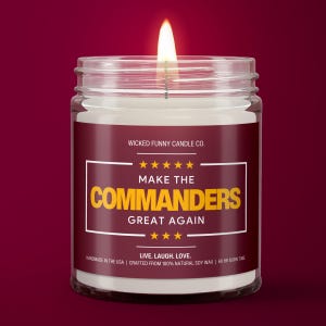 MAGA Washington Commanders Gift Trump Commanders Candle Commanders Decor for Republican Funny Donald Trump Commanders Merch Game Day Decor