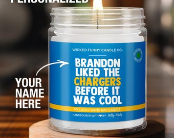 Personalized Los Angeles Chargers Gift for Chargers Fan Before It Was Cool Custom Chargers Candle Game Day Los Angeles Chargers Football